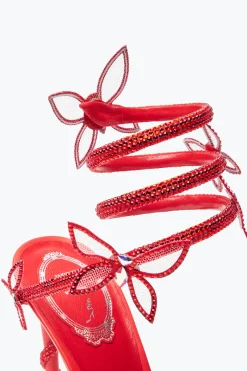Sandale Margot rouge avec papillons 105