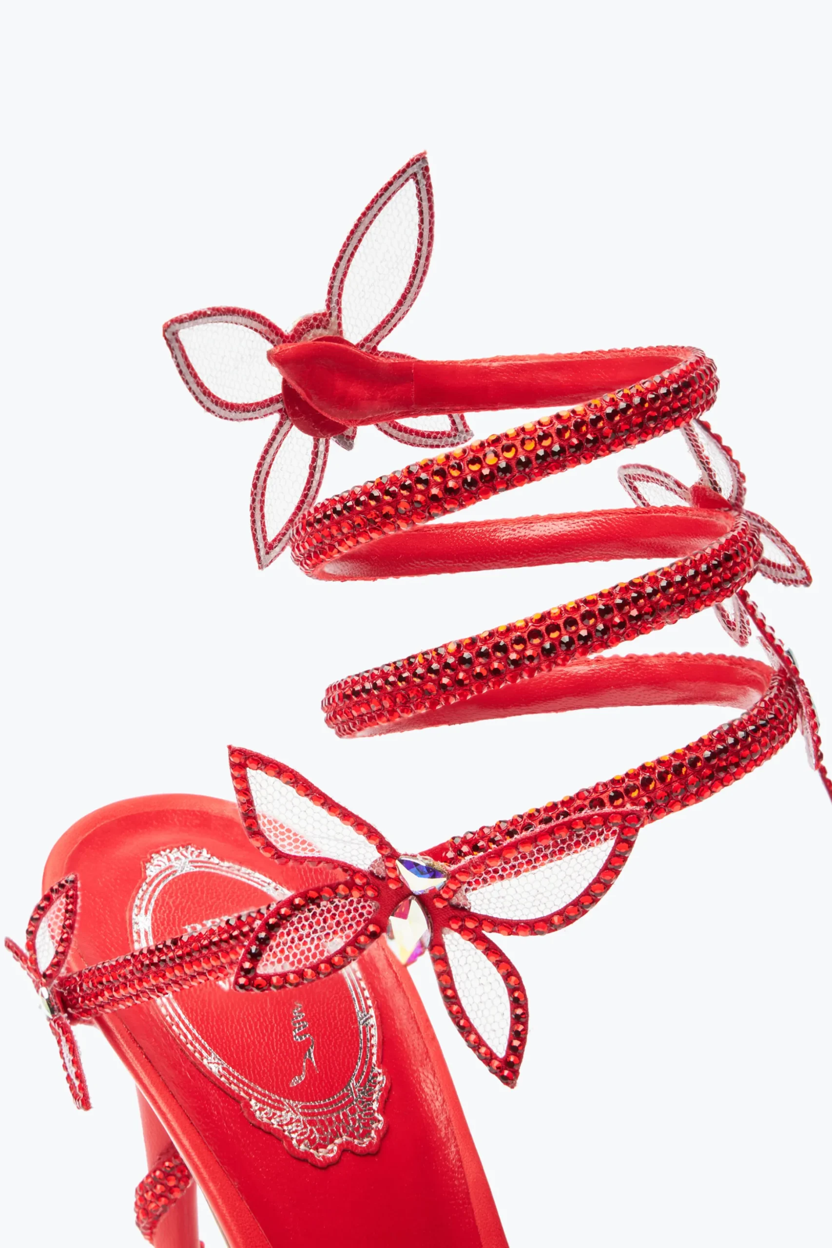 Sandale Margot rouge avec papillons 105