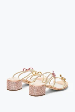 Sandale mule Caterina pêche avec cristaux 40