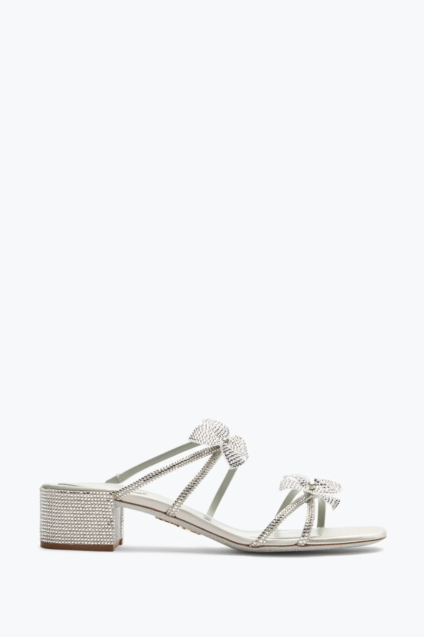 Sandale mule Floriane argentée avec fleurs 40