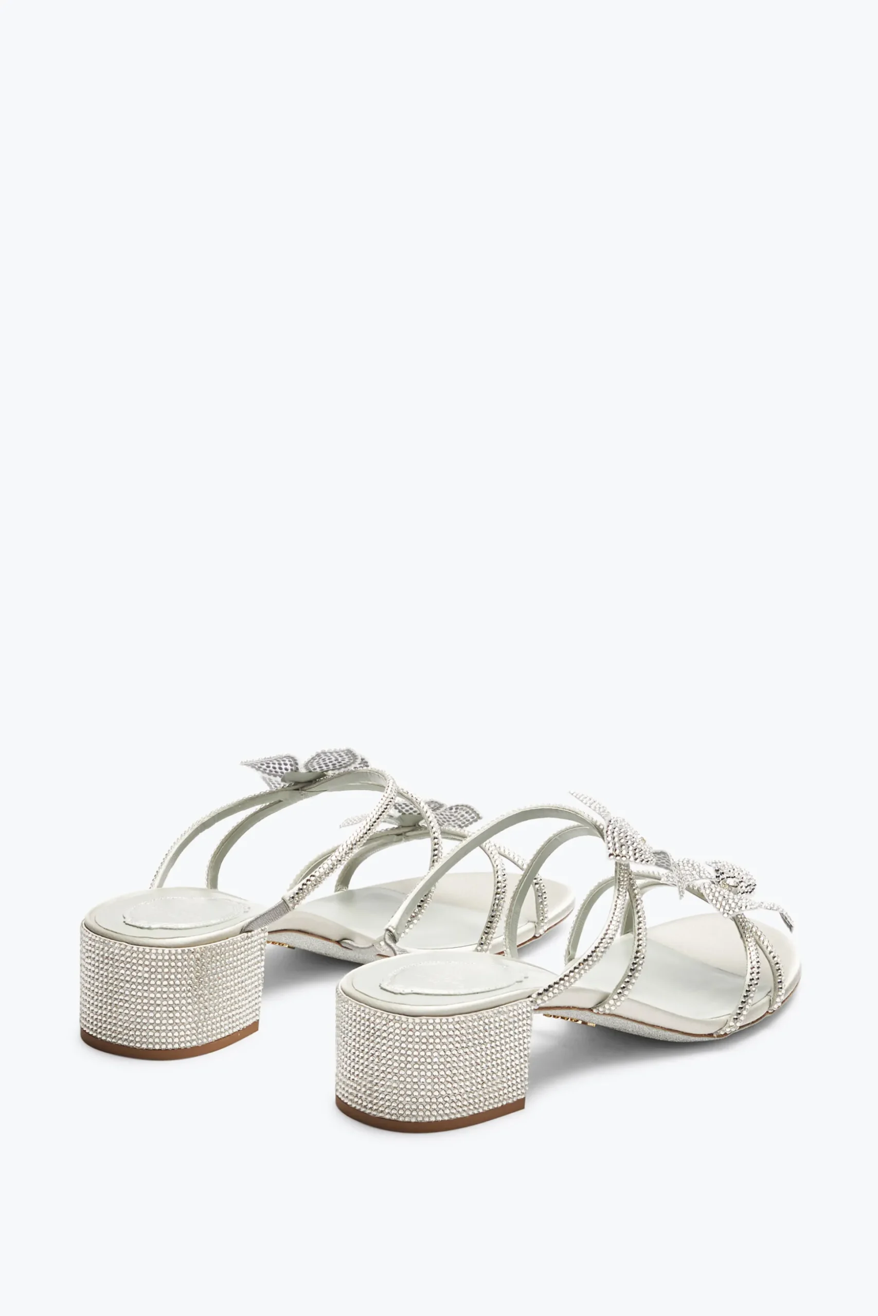 Sandale mule Floriane argentée avec fleurs 40