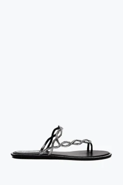 SANDALE PLATE BRAID NOIRE 10