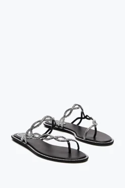 SANDALE PLATE BRAID NOIRE 10