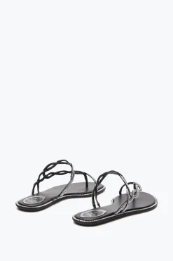 SANDALE PLATE BRAID NOIRE 10