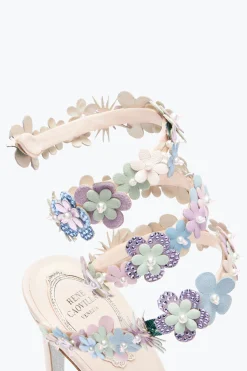 Sandale Roxanne avec fleurs multicolores 105