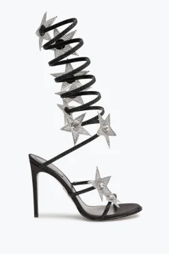SANDALE SUPER CLEO STAR NOIR & ARGENT 105