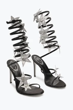 SANDALE SUPER CLEO STAR NOIR & ARGENT 105