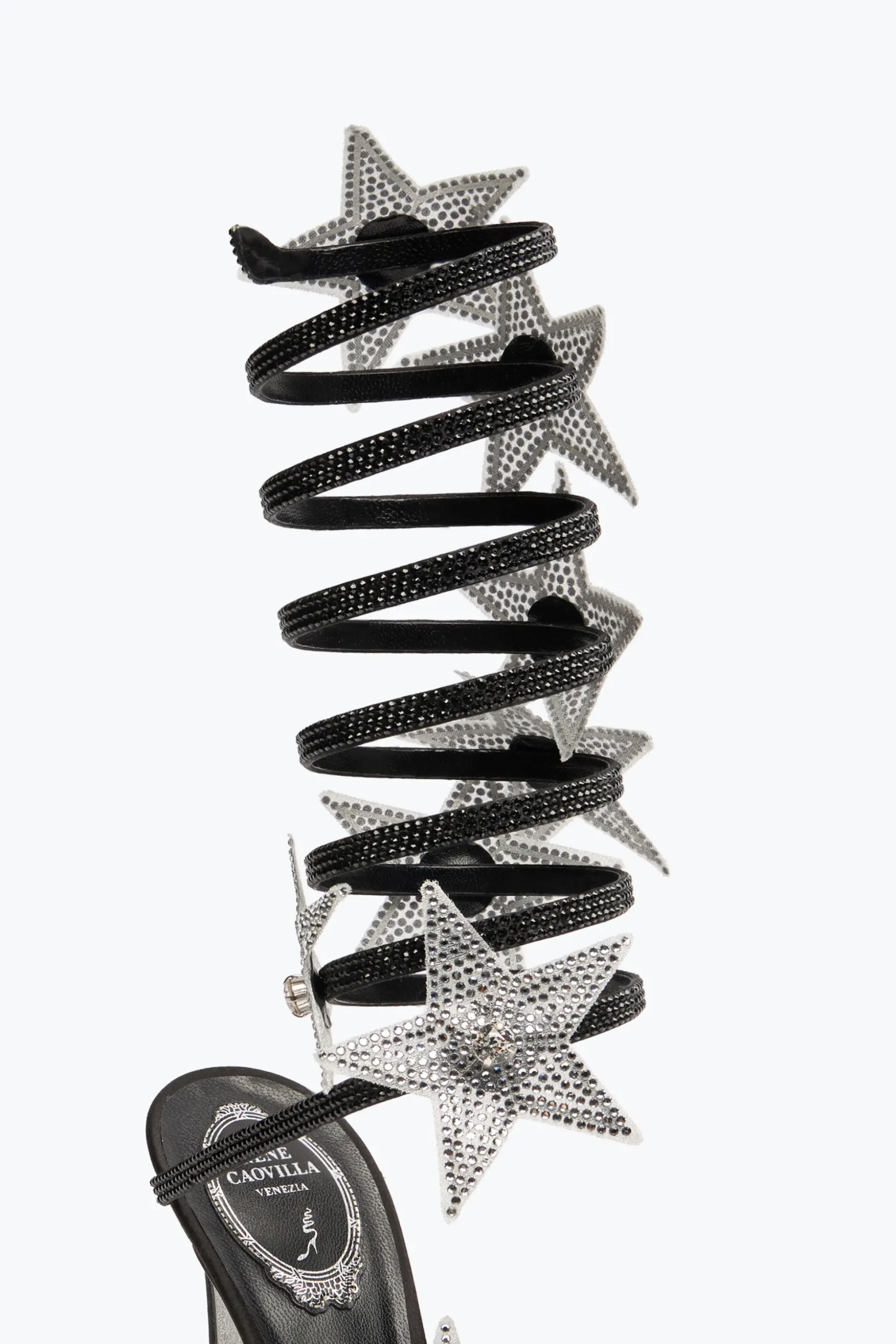 SANDALE SUPER CLEO STAR NOIR & ARGENT 105