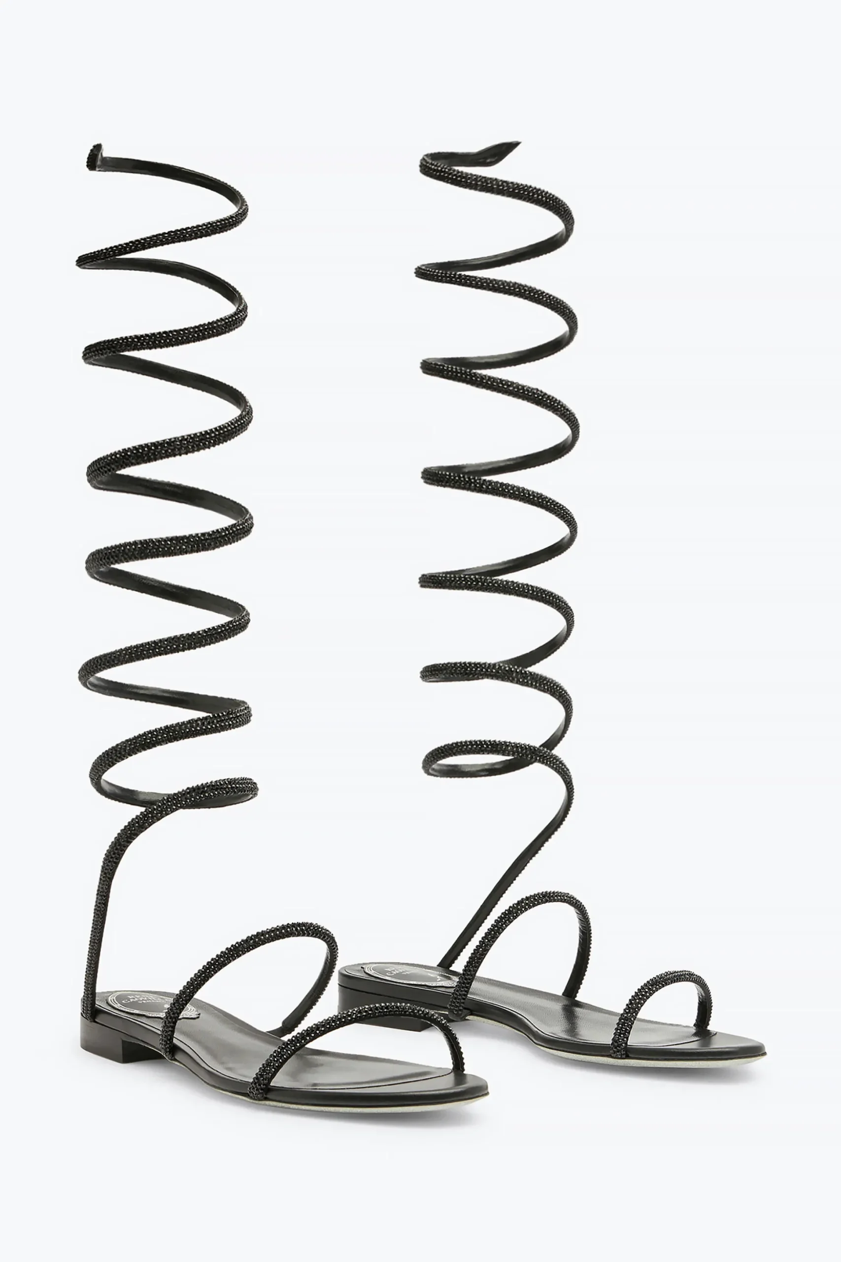 Sandale Supercleo Noire Avec Cristaux 10