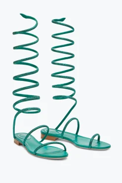 Sandale Supercleo Vert Émeraude Avec Cristaux 10