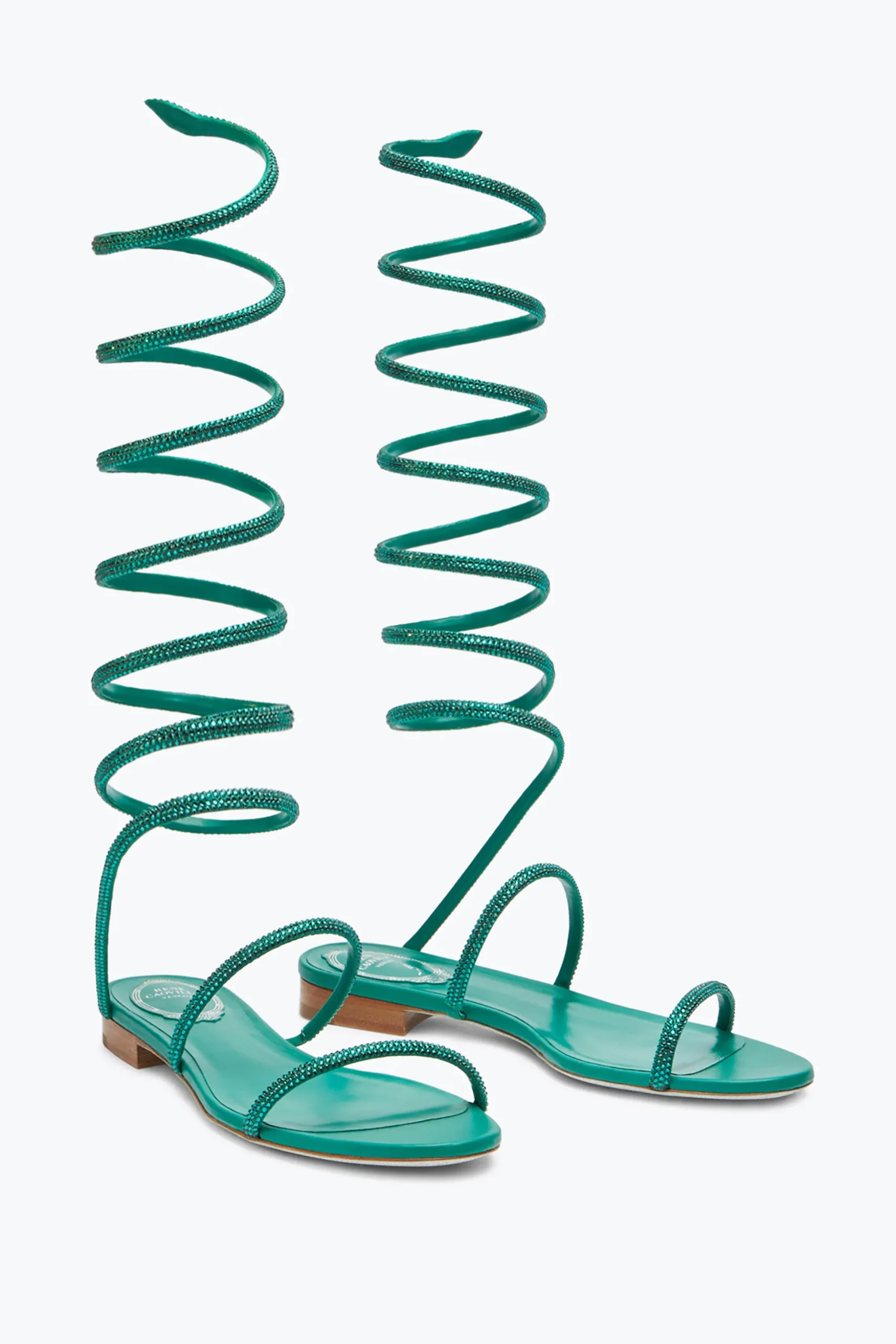 Sandale Supercleo Vert Émeraude Avec Cristaux 10