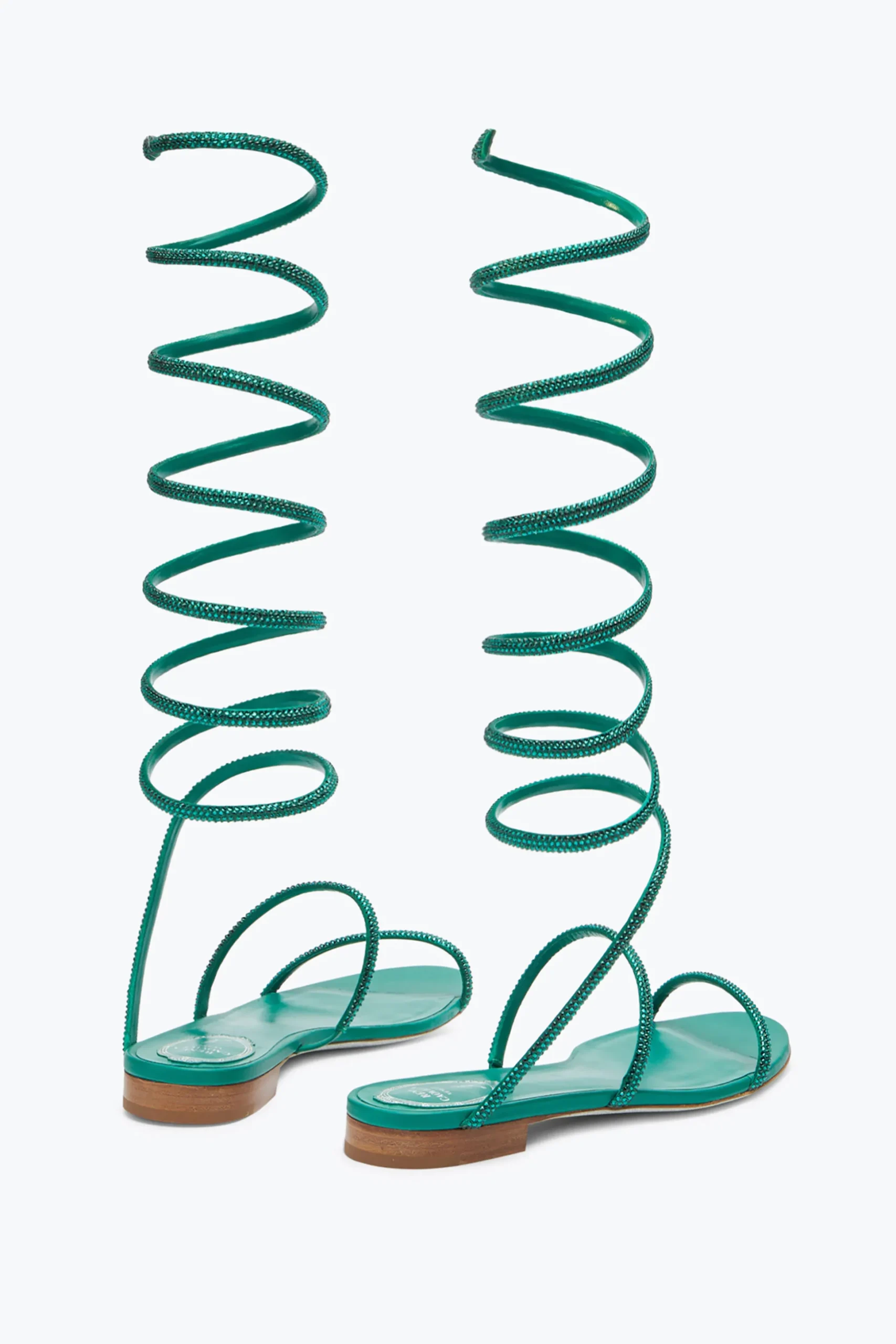 Sandale Supercleo Vert Émeraude Avec Cristaux 10