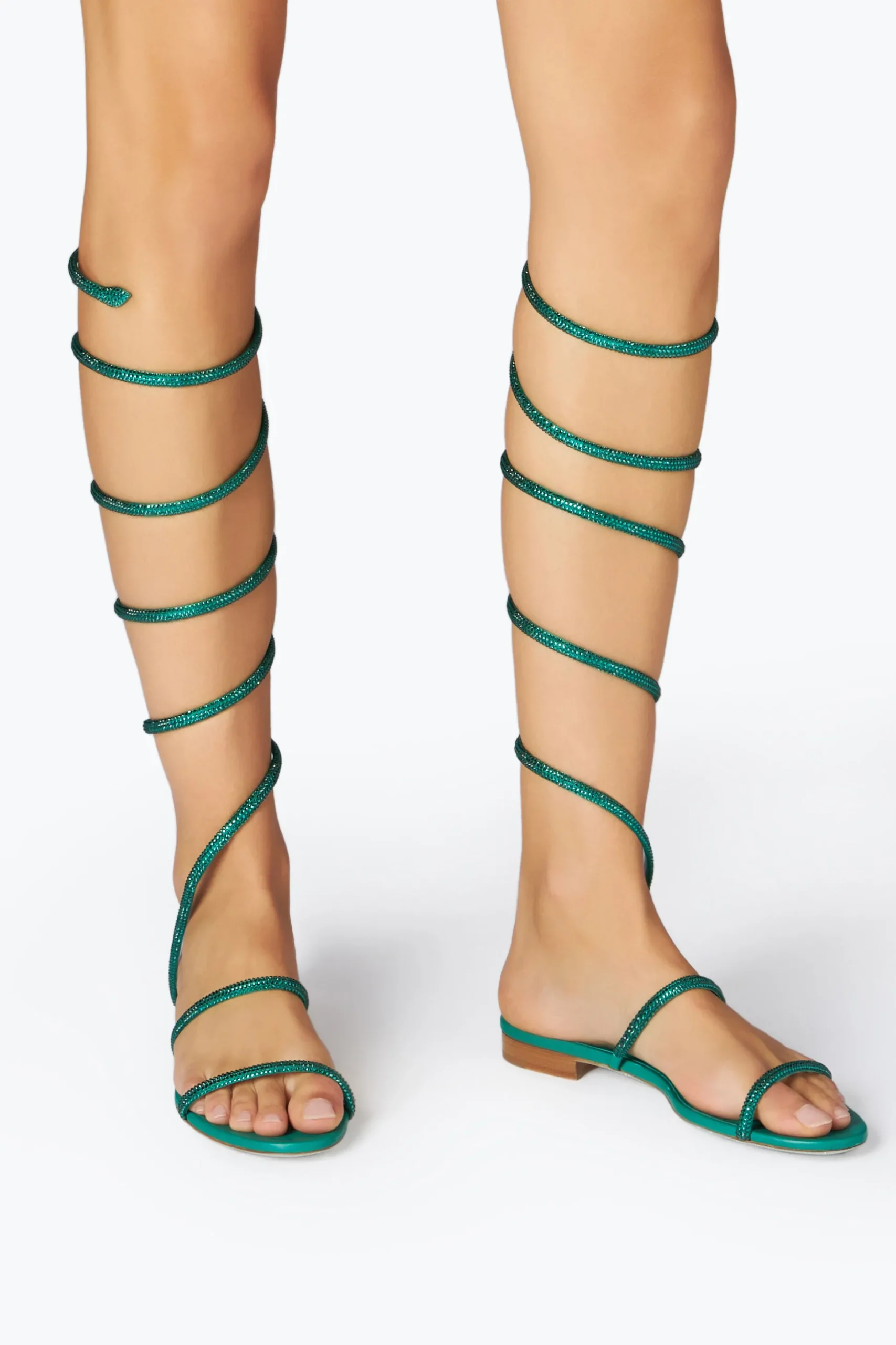 Sandale Supercleo Vert Émeraude Avec Cristaux 10