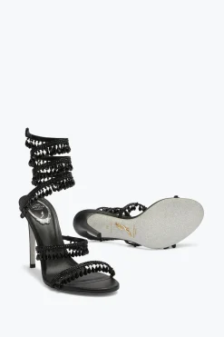 Sandales À Talons Aiguilles Noires Chandelier