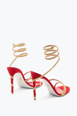 Sandales Bijoux En Rouge À Talon Margot