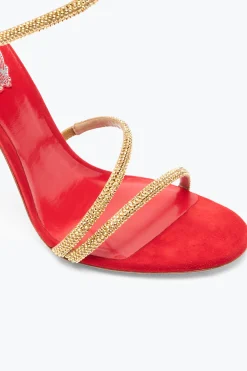 Sandales Bijoux En Rouge À Talon Margot