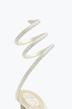 Sandales De Soirée En Satin Blanc Cleo