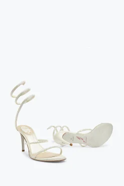 Sandales De Soirée En Satin Blanc Cleo