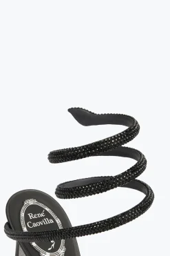 Sandales En Satin Noir Cleo
