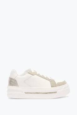 SNEAKER XTRA BLANC-ARGENT AVEC CRISTAUX 50