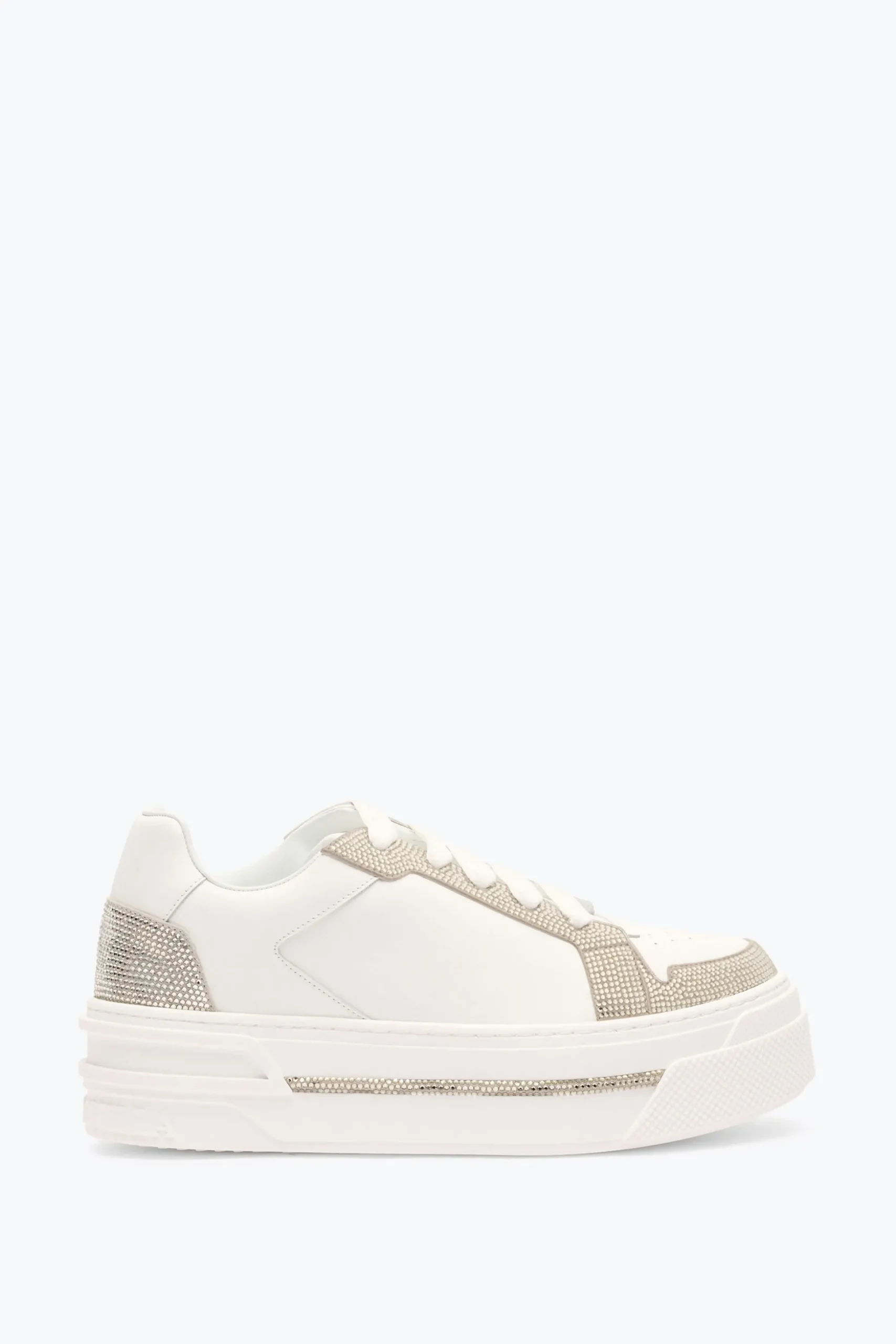 SNEAKER XTRA BLANC-ARGENT AVEC CRISTAUX 50