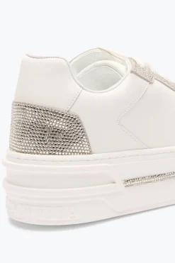SNEAKER XTRA BLANC-ARGENT AVEC CRISTAUX 50
