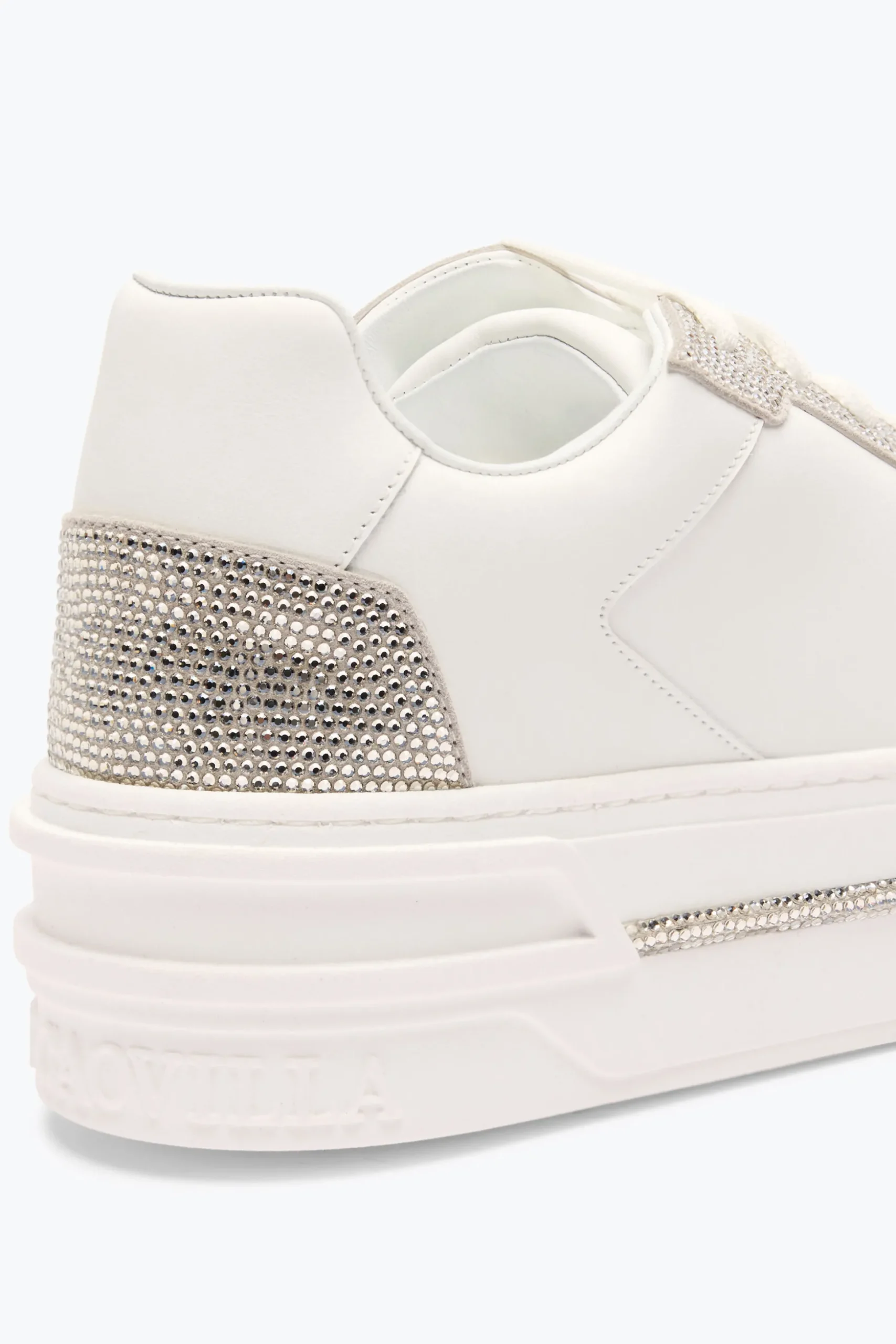SNEAKER XTRA BLANC-ARGENT AVEC CRISTAUX 50