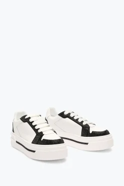 SNEAKER XTRA BLANC-NOIR AVEC CRISTAUX 50