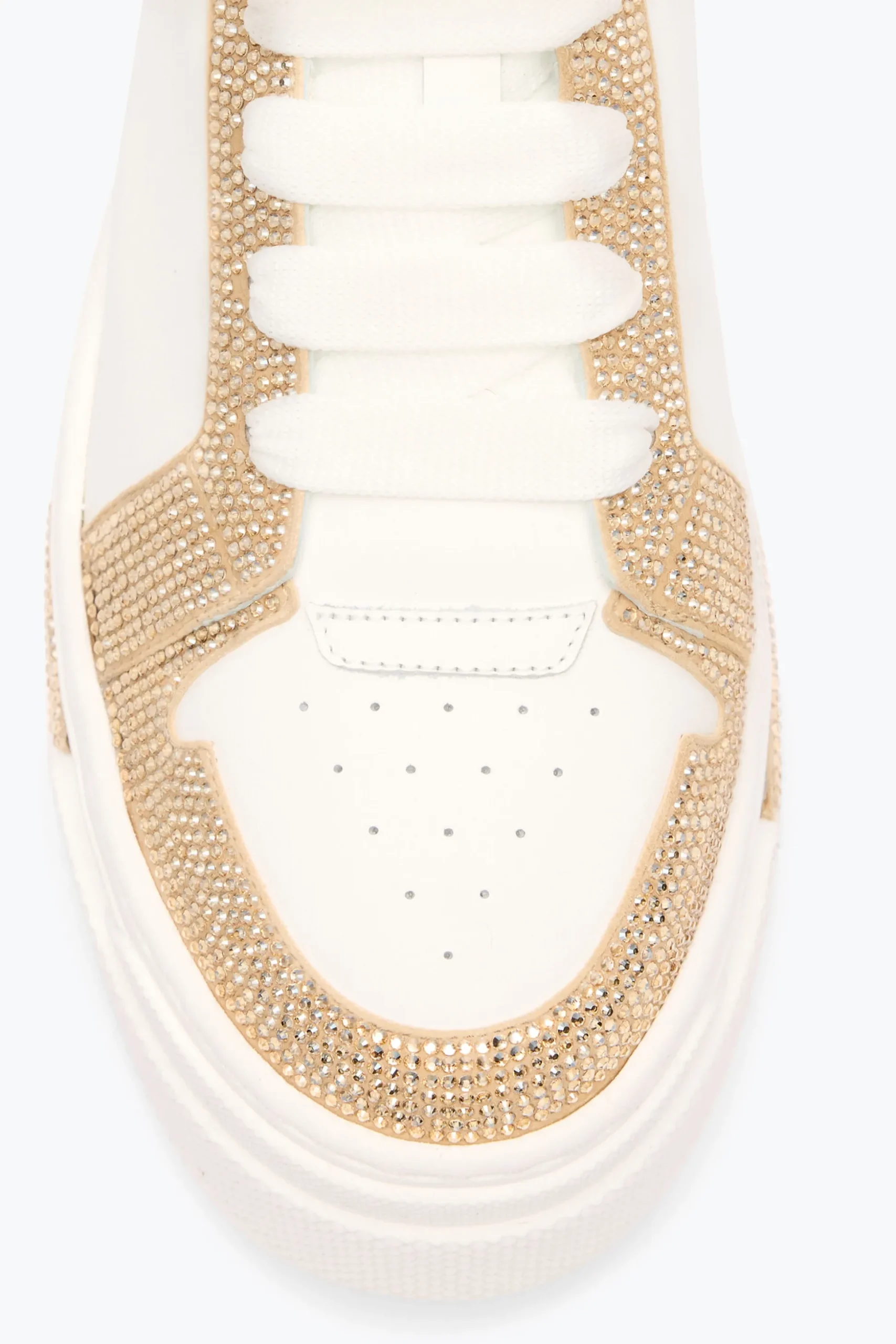 SNEAKER XTRA BLANC-OR AVEC CRISTAUX 50