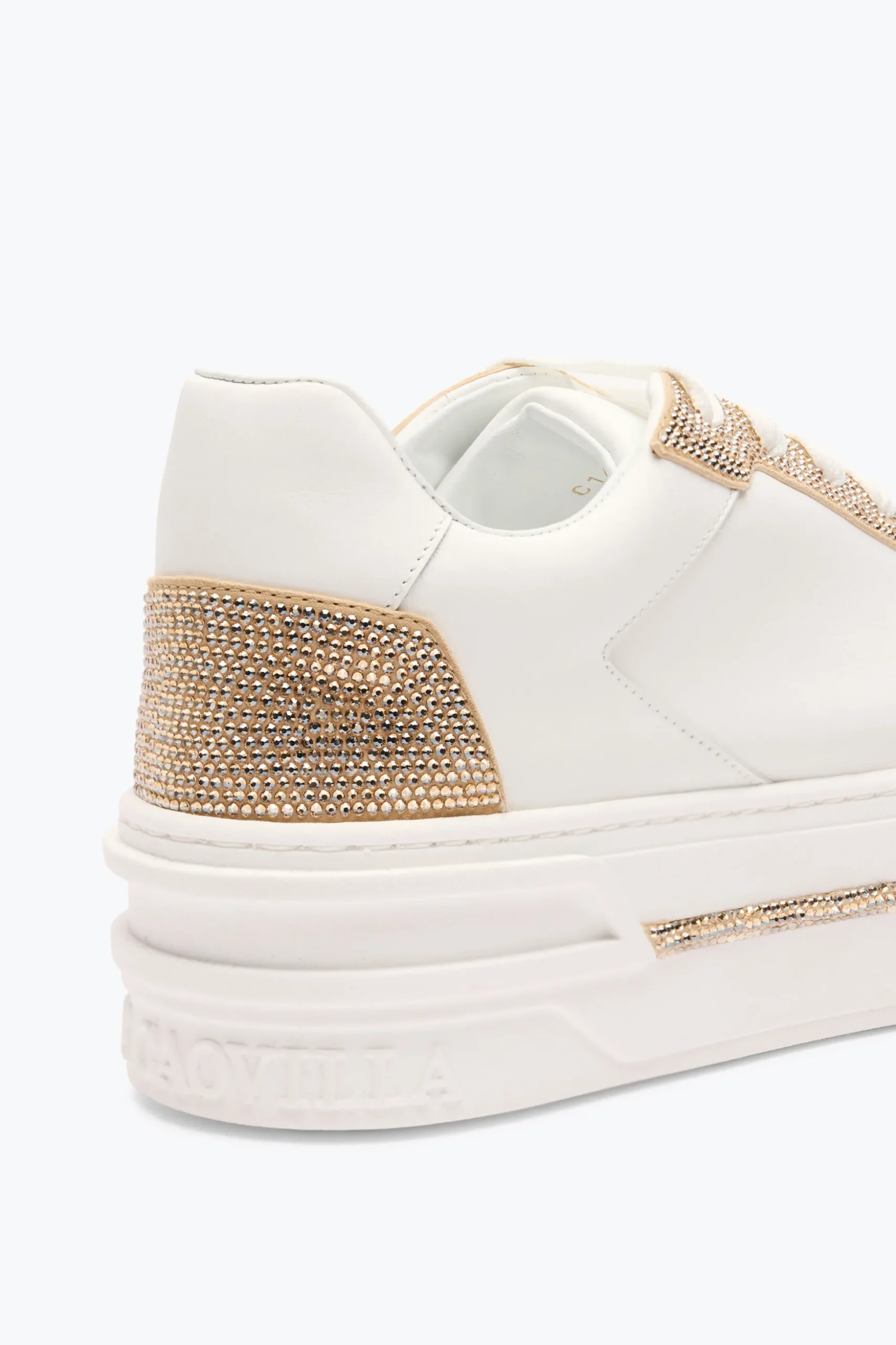 SNEAKER XTRA BLANC-OR AVEC CRISTAUX 50